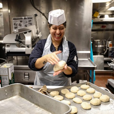 Portrait of Marijke Aalders in the Savora kitchen